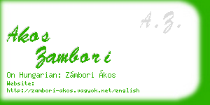 akos zambori business card